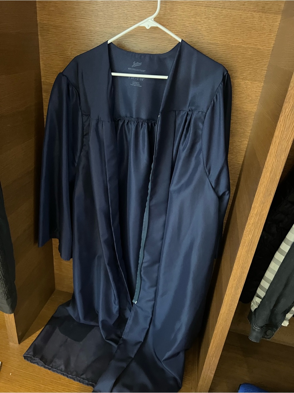 Navy graduation gown